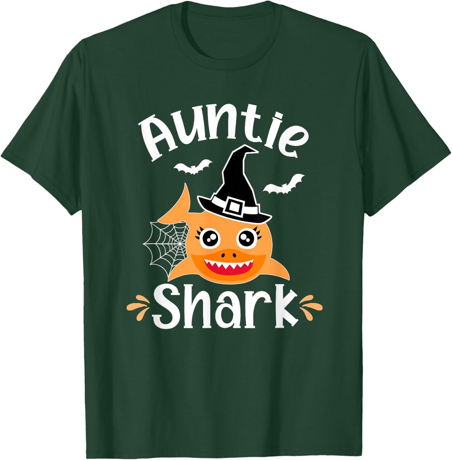 Auntie Shark Funny Halloween T-Shirt - T-Shirt | Forest
