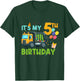 It's My Fifth Birthday 5 Year Old Garbage Truck Birthday T-Shirt - T-Shirt | Forest
