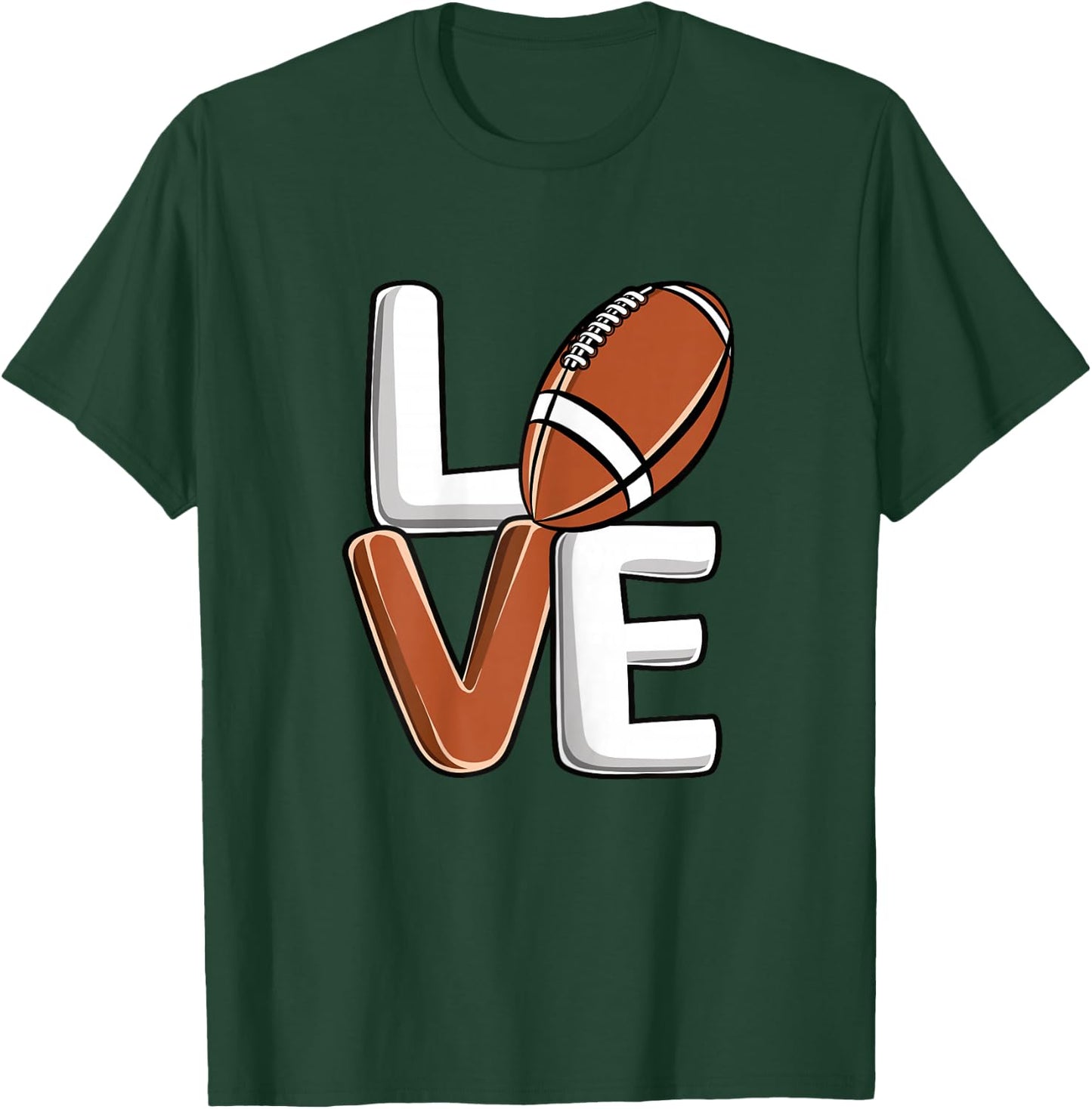 American Football Love Football Player Women Girls T-Shirt - T-Shirt | Forest