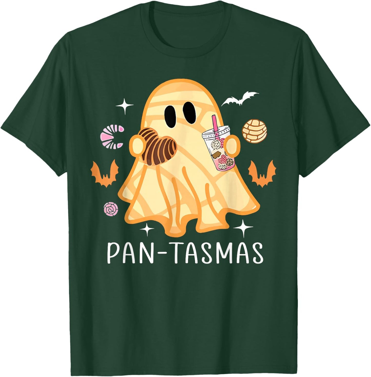 Pantasmas Ghost Funny Spooky Conchas Mexican Ghost Halloween T-Shirt - T-Shirt | Forest