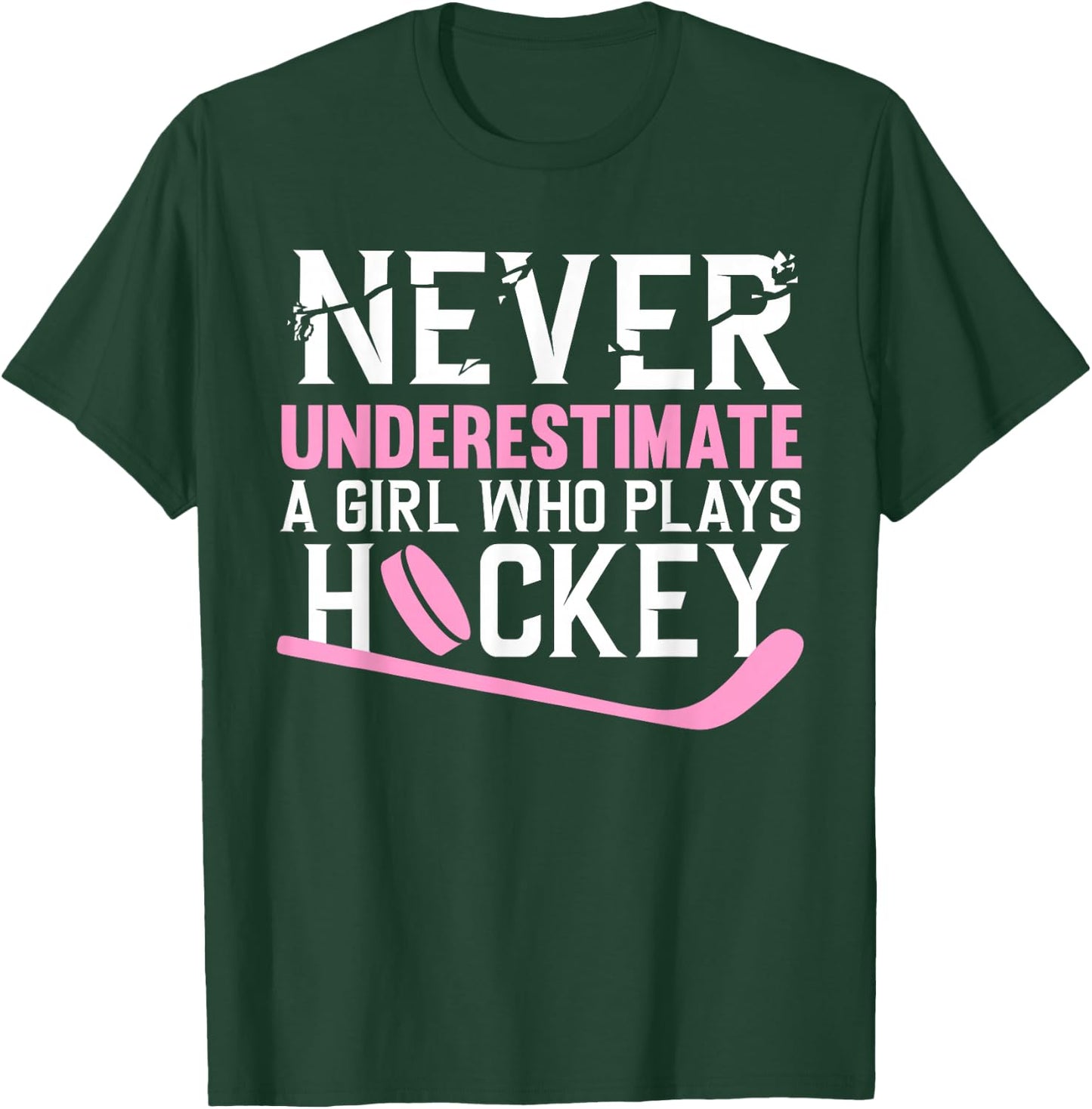 Funny Hockey Art for Girls Women Field Hockey Player Sport T-Shirt - T-Shirt | Forest