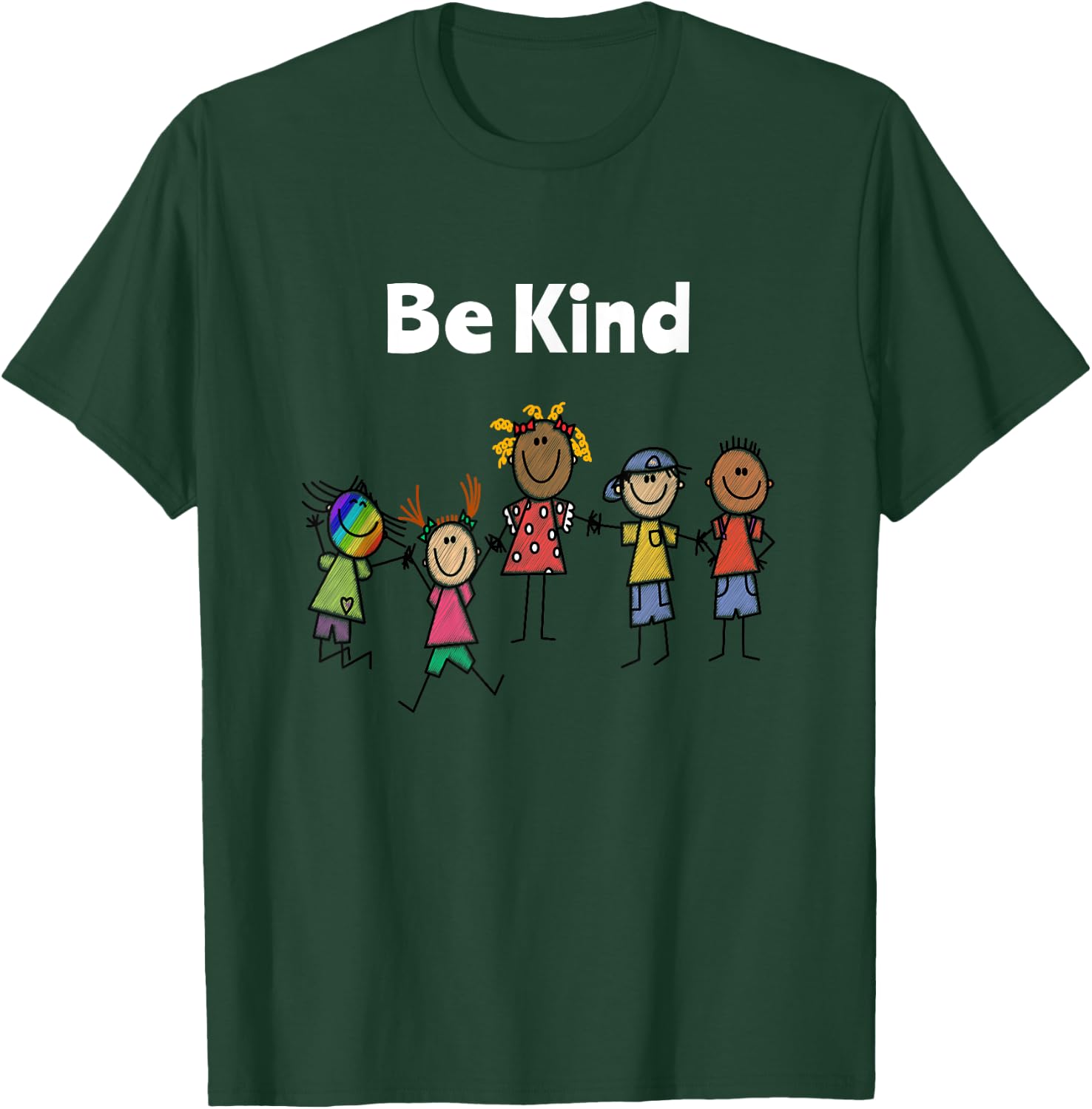 JGCreates School Be Kind Equality Inspirational for Teachers and Kids T-Shirt - T-Shirt | Forest