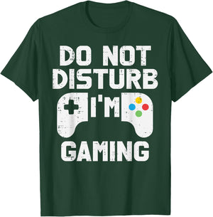 Do Not Disturb Im Gaming Funny Gamer Men Boys Kids Teen T-Shirt - T-Shirt | Forest