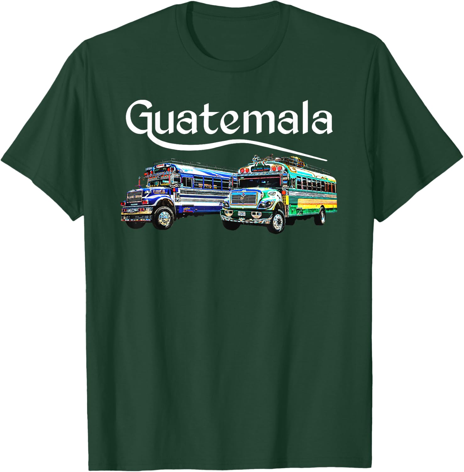 Chicken Bus Guatemala Chapin Quetzal Antigua Tikal Maya 502 T-Shirt - T-Shirt | Forest