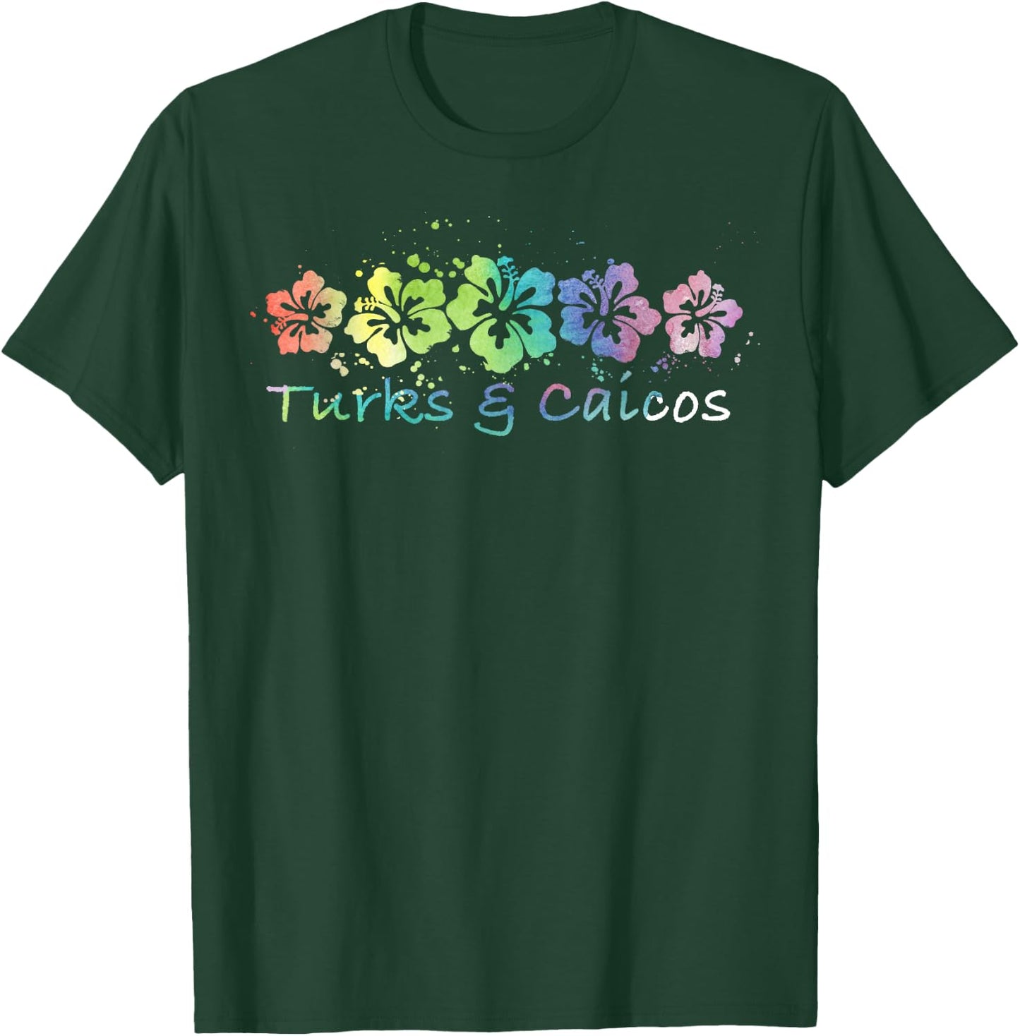 Turks & Caicos Watercolor Beach Design/Travel Surf T-Shirt - T-Shirt | Forest