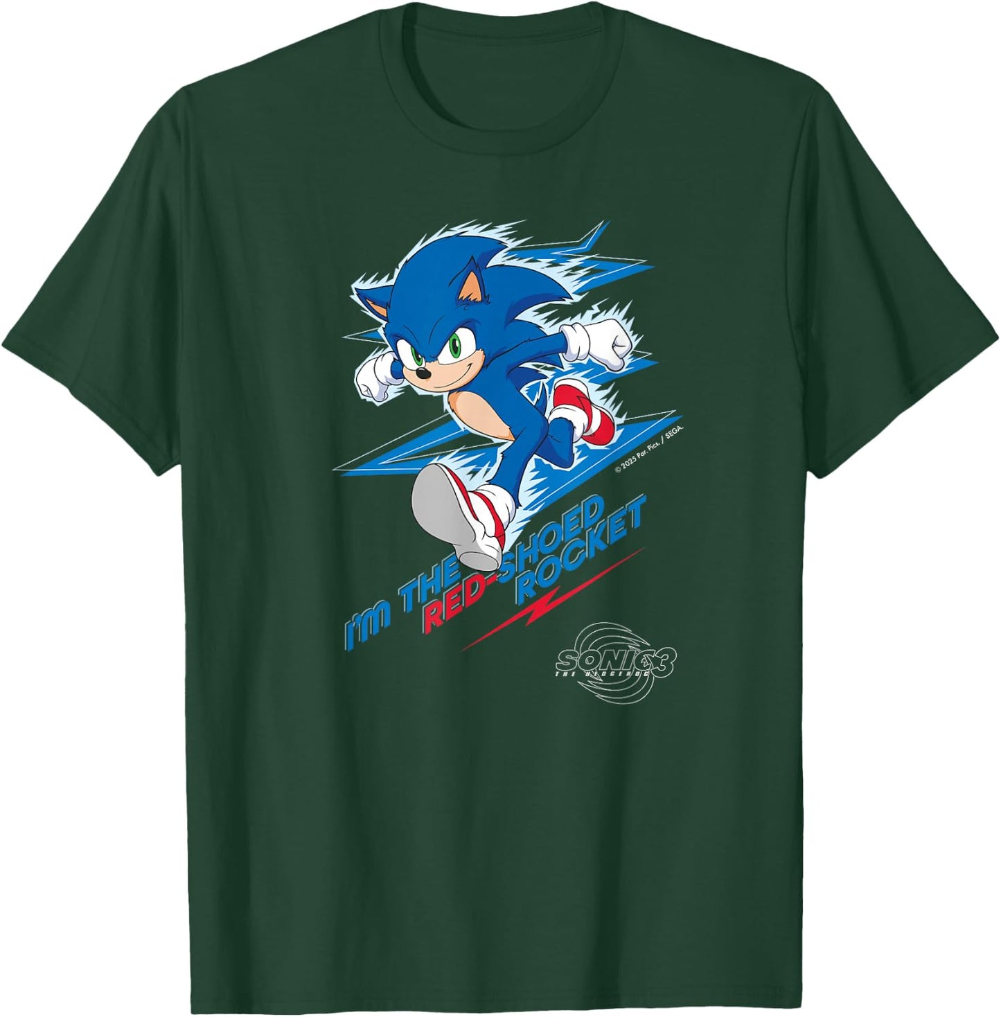Sonic The Hedgehog 3 - Sonic I'm The Red-Shoed Rocket T-Shirt - T-Shirt | Forest