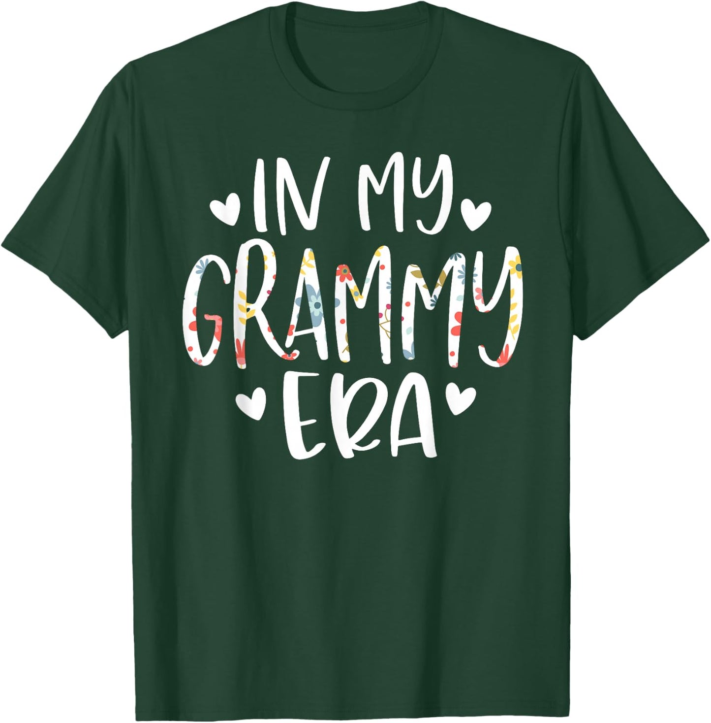 In My Grammy Era Flower Letter Floral Cute Gifts For Grammy T-Shirt - T-Shirt | Forest