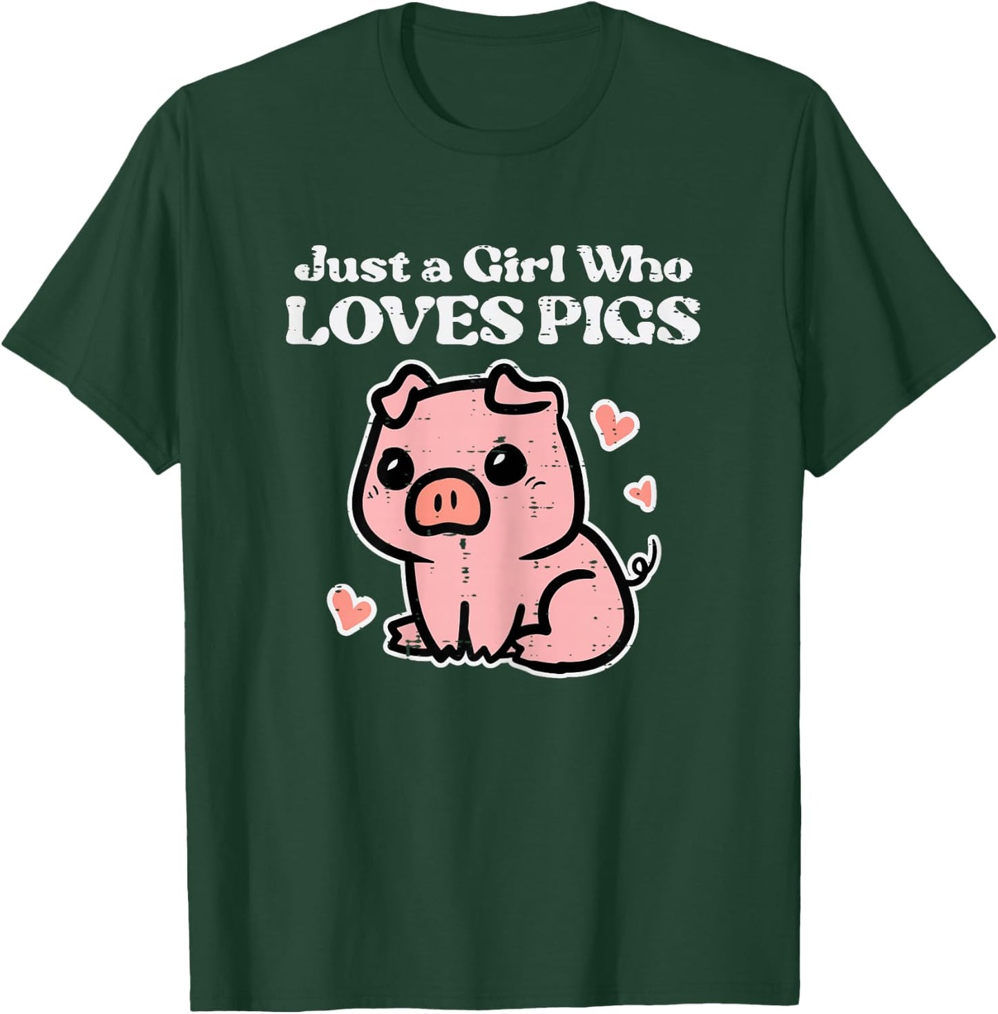 Just A Girl Who Loves Pigs Cute Hog Swine Toddler Girls Kids T-Shirt - T-Shirt | Forest