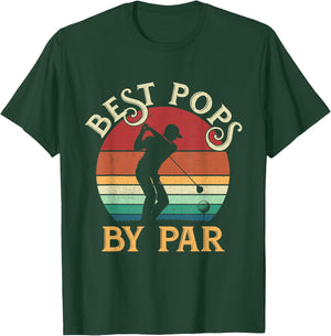 Vintage Best Pops By Par Father's Day Golfing Golf Lovers T-Shirt - T-Shirt | Forest
