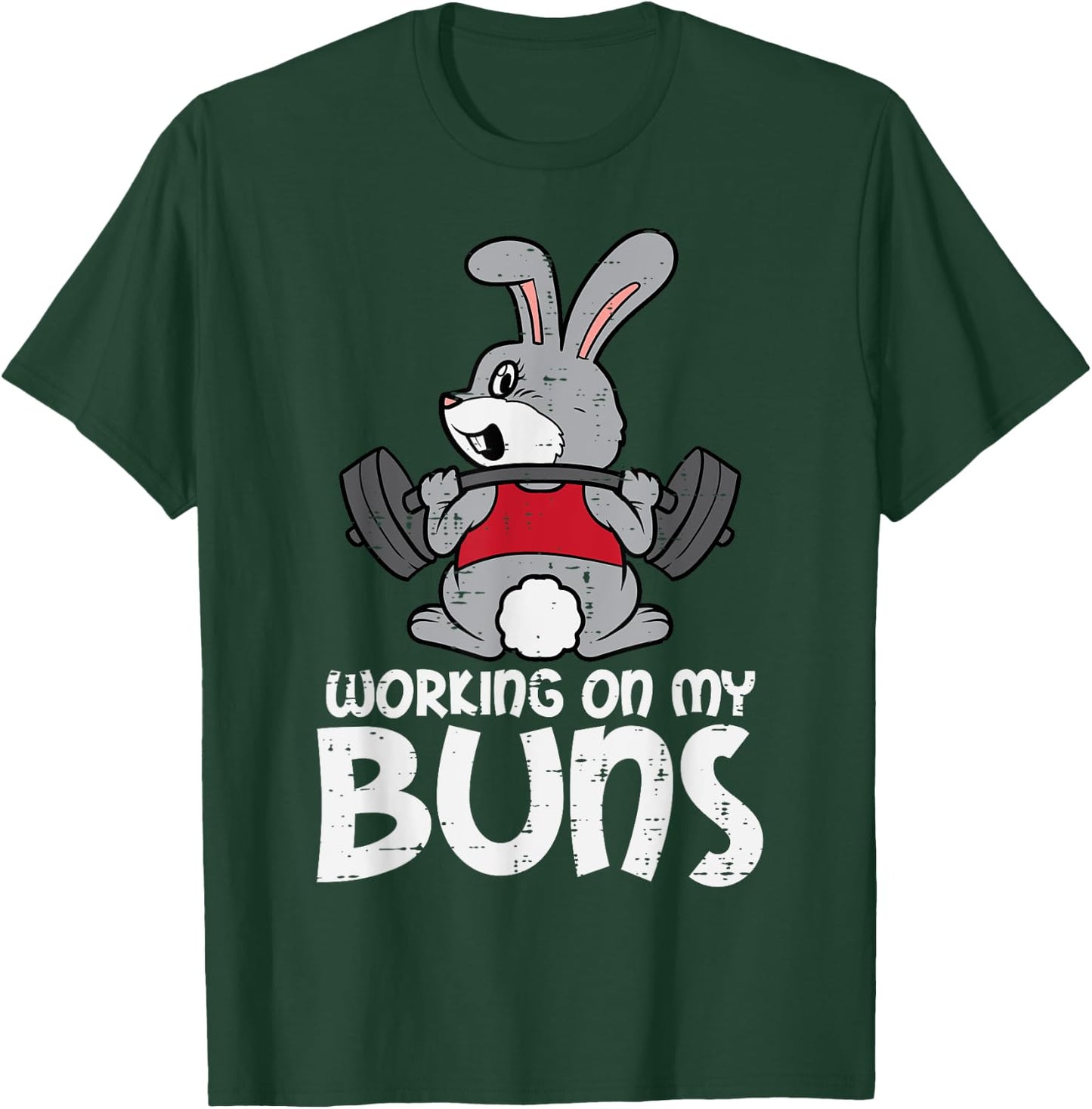 Easter Workout Working On My Buns Bunny Gym Men Women Kids T-Shirt - T-Shirt | Forest