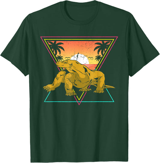 Nature Tropical Lizard Reptile Animal Sunset Komodo Dragon T-Shirt - T-Shirt | Forest