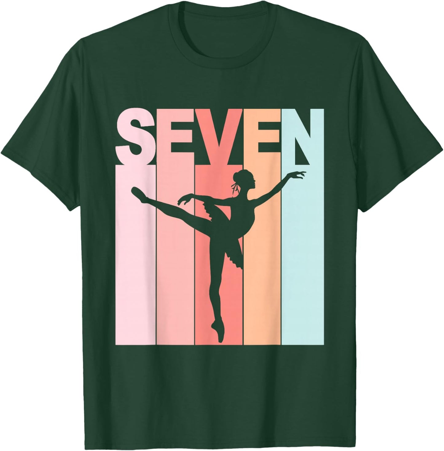 7th Birthday Ballet Dancer 7 Year Old Girl Ballerina T-Shirt - T-Shirt | Forest