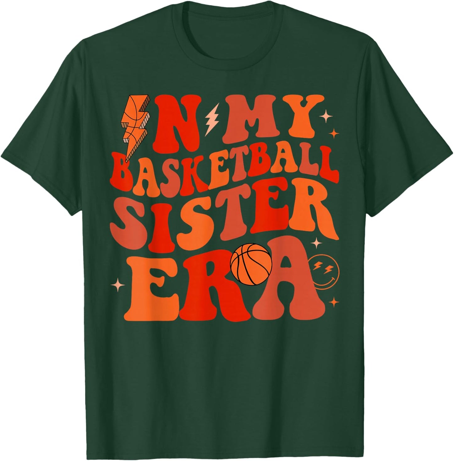 In My Basketball Sister Era Groovy Basketball Sister T-Shirt - T-Shirt | Forest