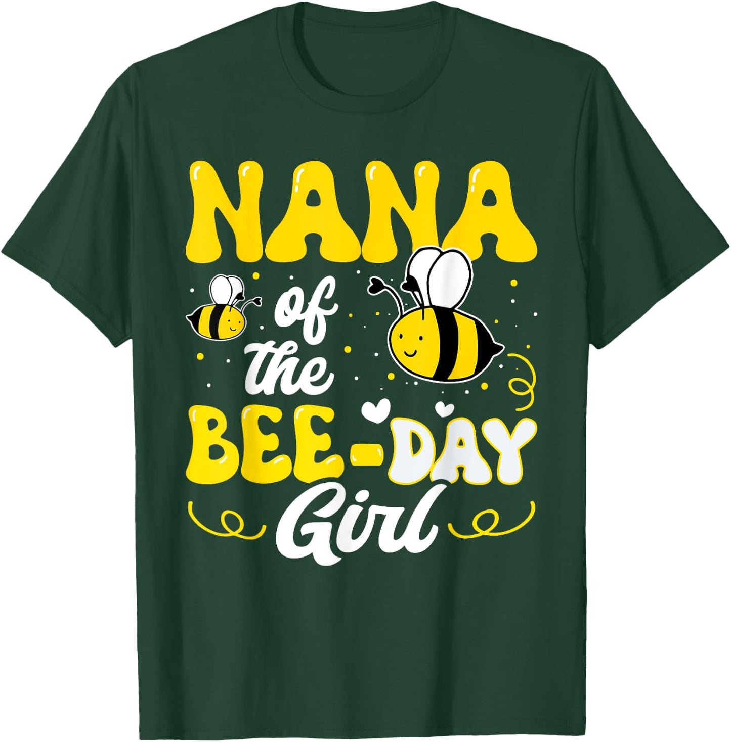 Nana of The Bee Day Girl Bee Birthday Party Theme Groovy T-Shirt - T-Shirt | Forest