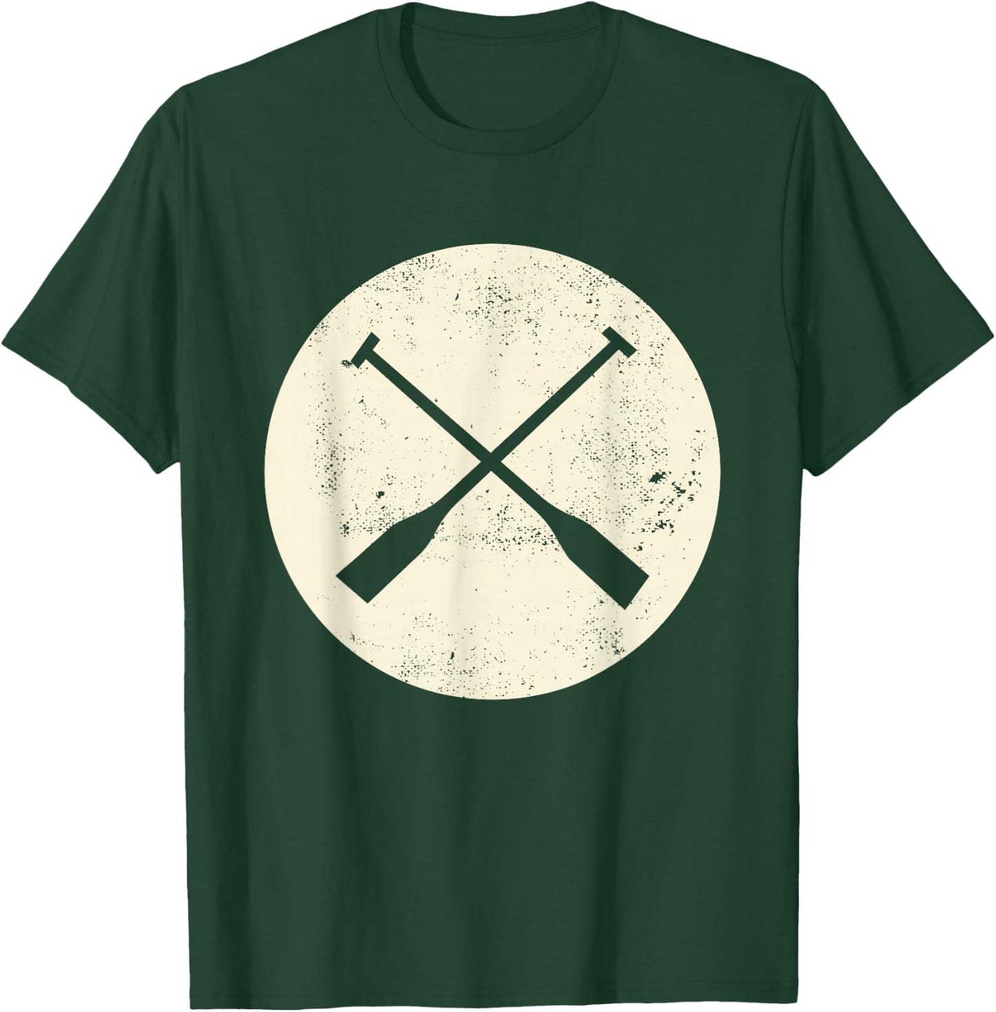 Retro Vintage Canoe Paddles Crossing - Canoe & Kayaking T-Shirt - T-Shirt | Forest