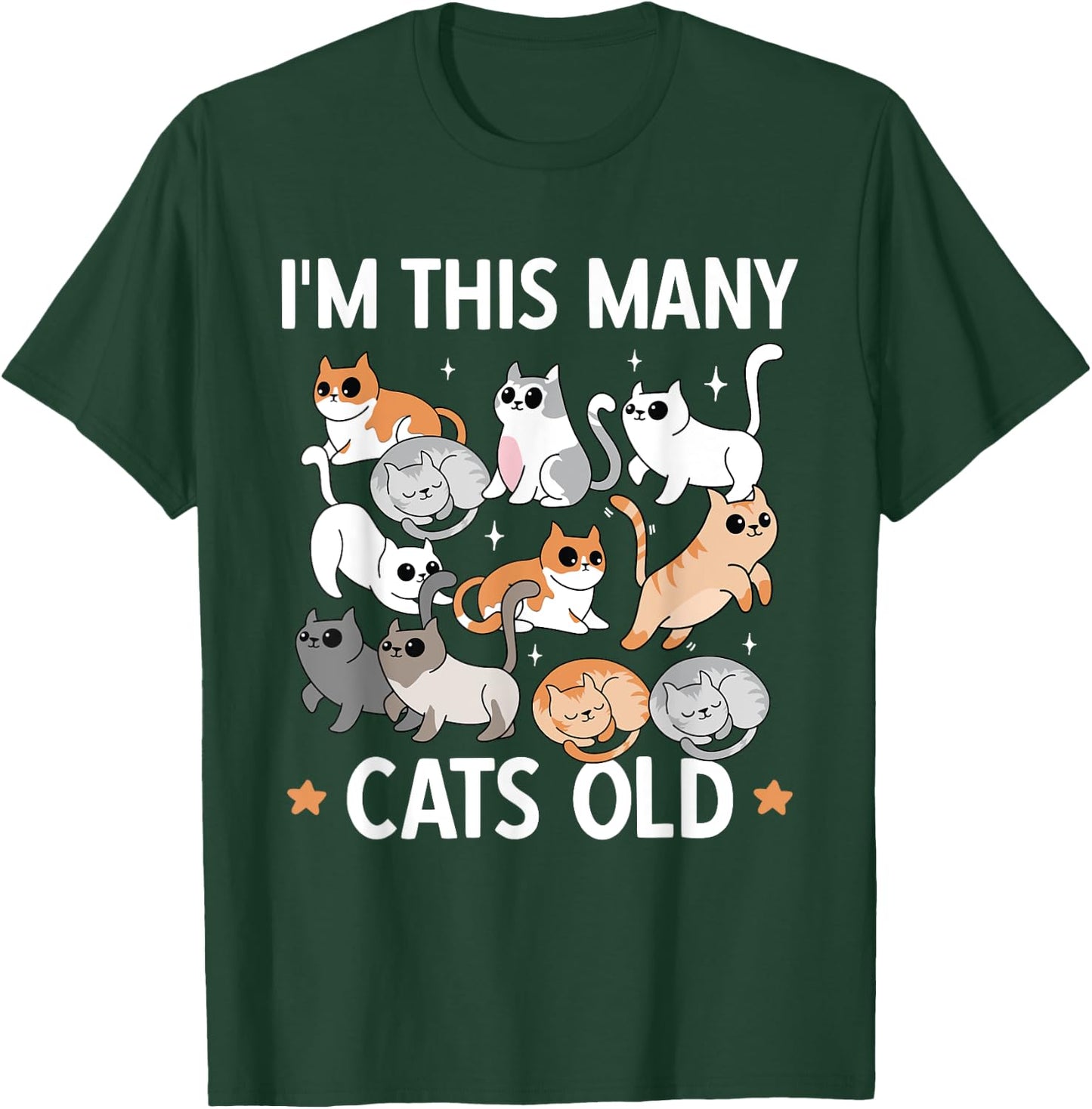 I'm This Many Cats Old 11th Birthday Party Kitten Cat T-Shirt - T-Shirt | Forest