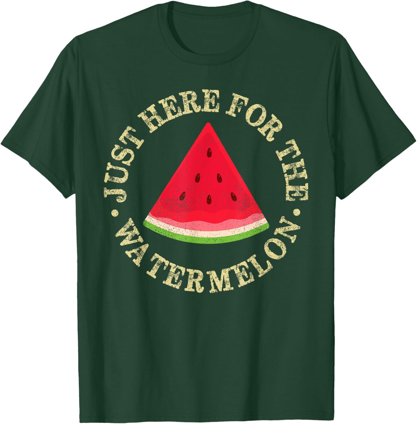 Just Here For The Watermelon Men Women Summer Vibes T-Shirt - T-Shirt | Forest