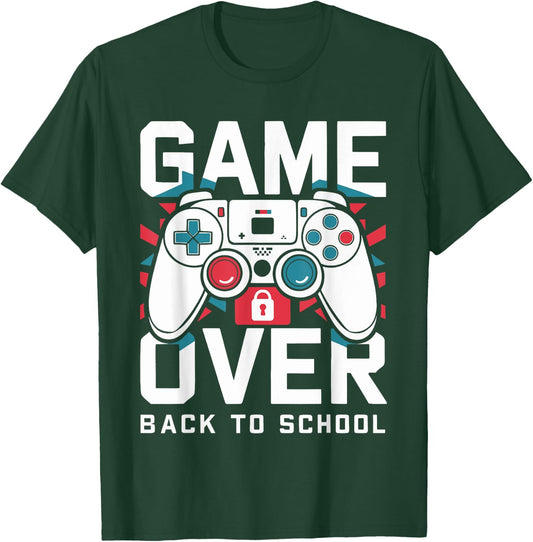 Game Over Back To School Shirt First Day Of School Boy Girl T-Shirt - T-Shirt | Forest