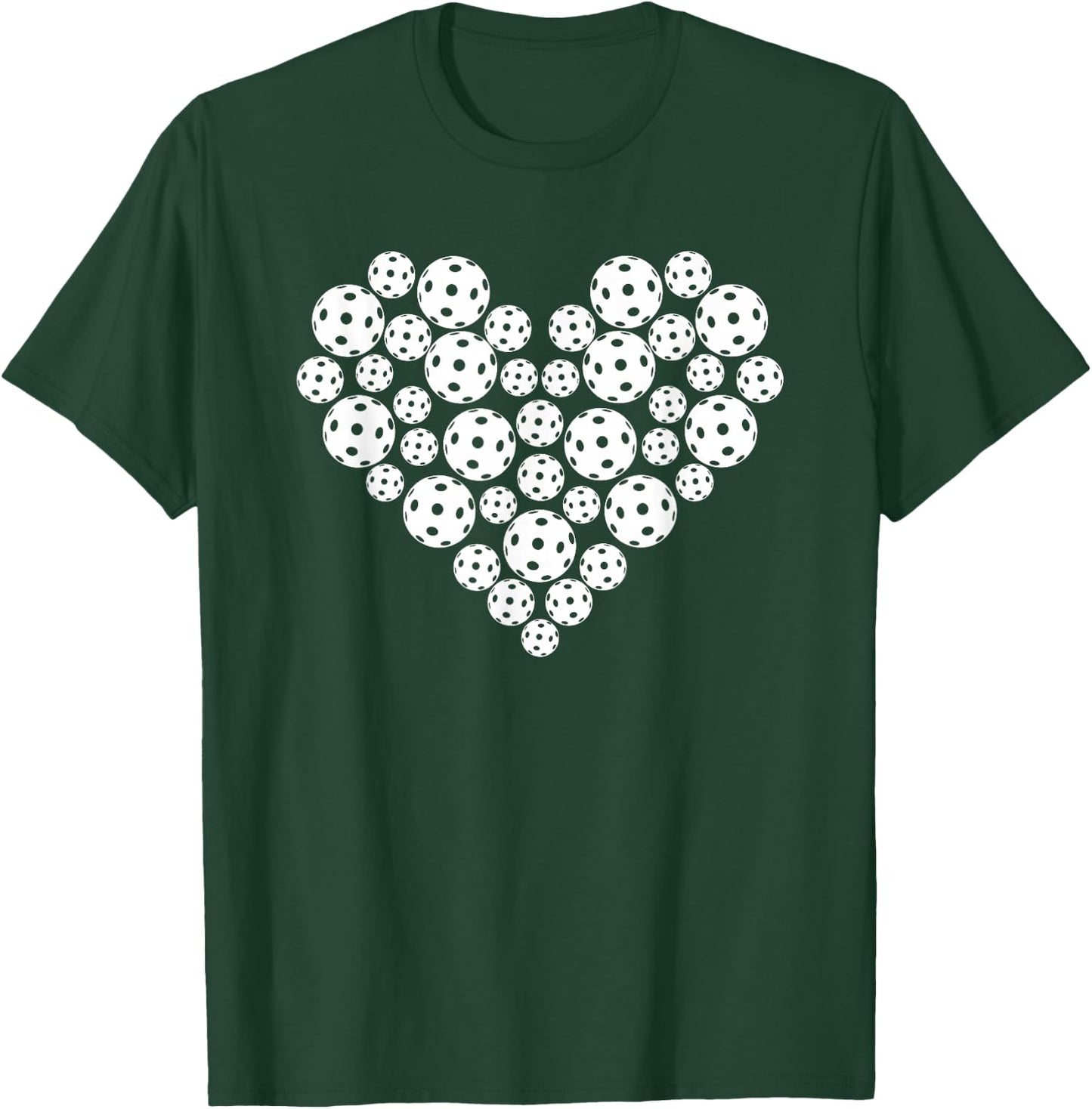 Funny Pickleball Love Heart Shape Valentine T-Shirt - T-Shirt | Forest