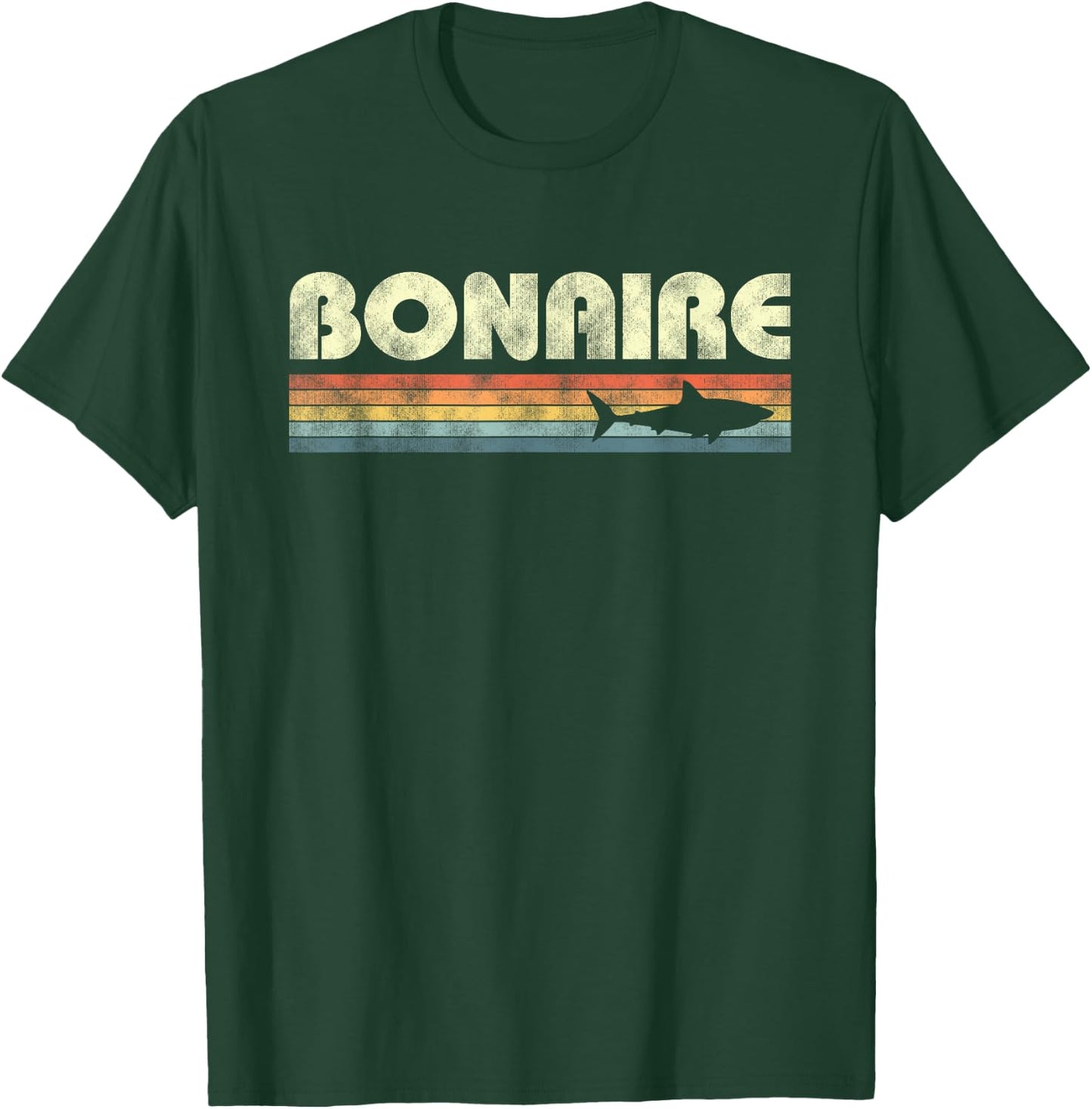 Vintage Bonaire Shark Souvenir Boys Girls T-Shirt - T-Shirt | Forest