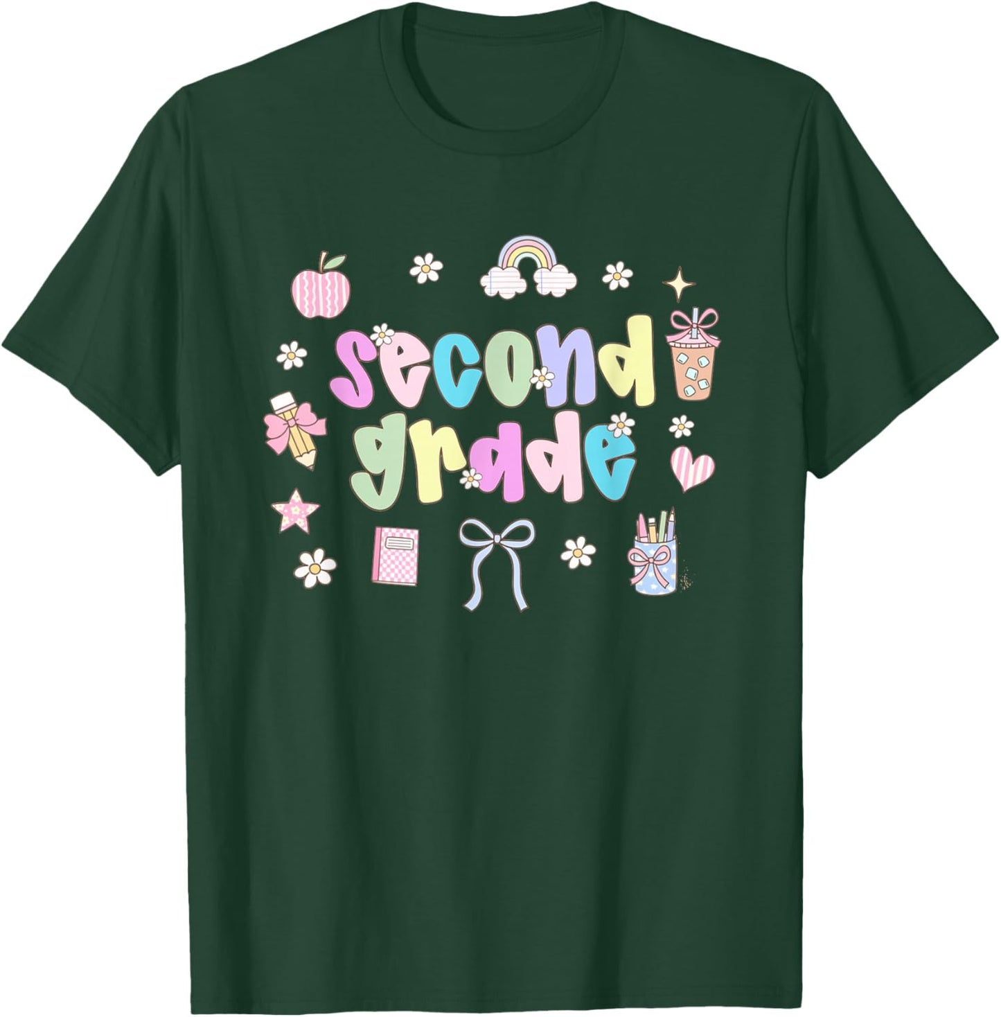 Retro Second Grade Dream Team Back To School Boys Girls T-Shirt - T-Shirt | Forest