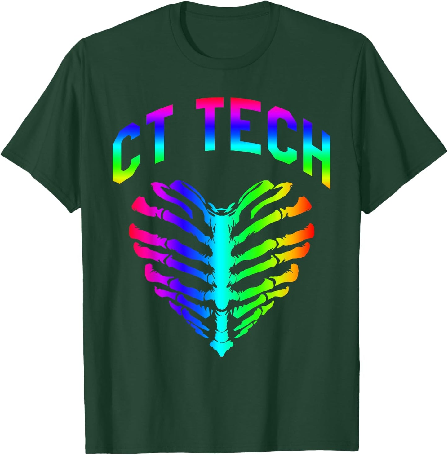 Radiology CT Tech Skeleton Ribcage Heart Halloween Design T-Shirt - T-Shirt | Forest
