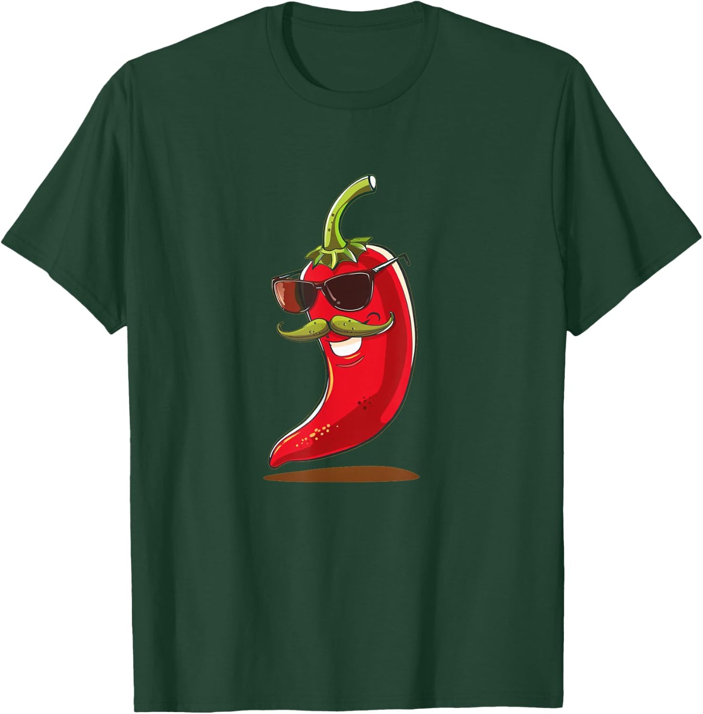 Cool Pepper with Mustache Beard Costume for Man and Woman T-Shirt - T-Shirt | Forest