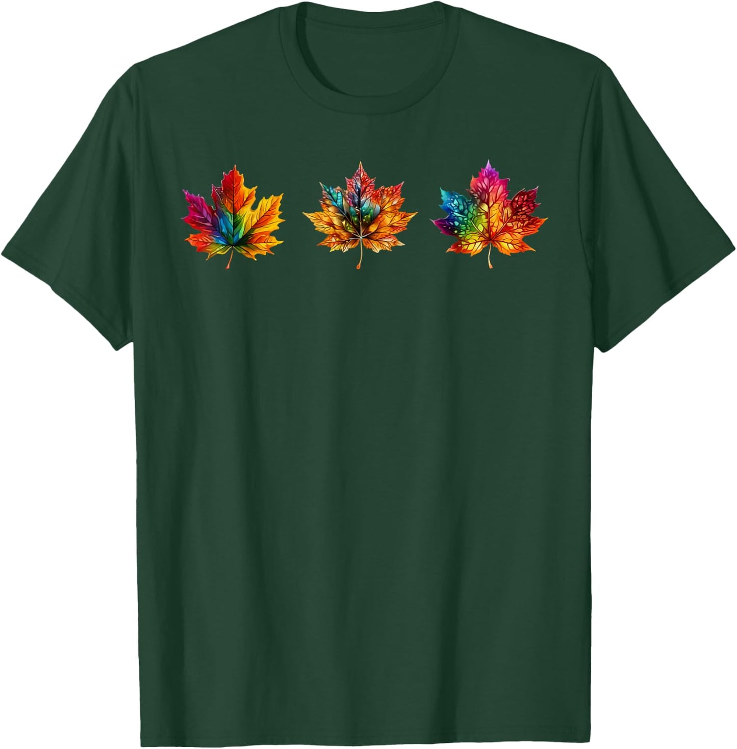 Tie Dye Maple Leaf Autumn Fall Leaves Season Men Women Kids T-Shirt - T-Shirt | Forest