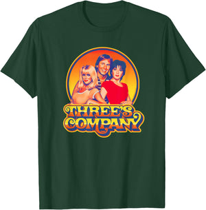 Three's Company 1980's Sunset Retro Jack Jan & Chrissy T-Shirt - T-Shirt | Forest