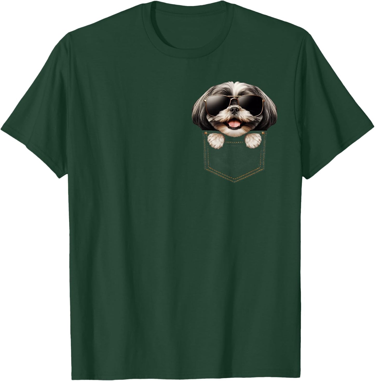 Pocket Shih Tzu Cute Dog Lover Owner Gift T-Shirt - T-Shirt | Forest