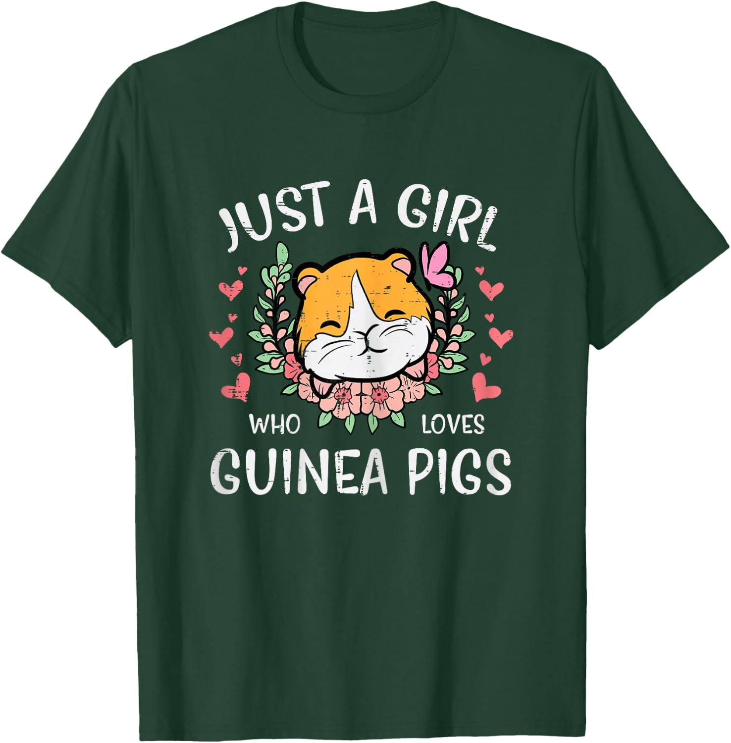 Just A Girl Who Loves Guinea Pigs Cute Cavy Girls Kids Women T-Shirt - T-Shirt | Forest