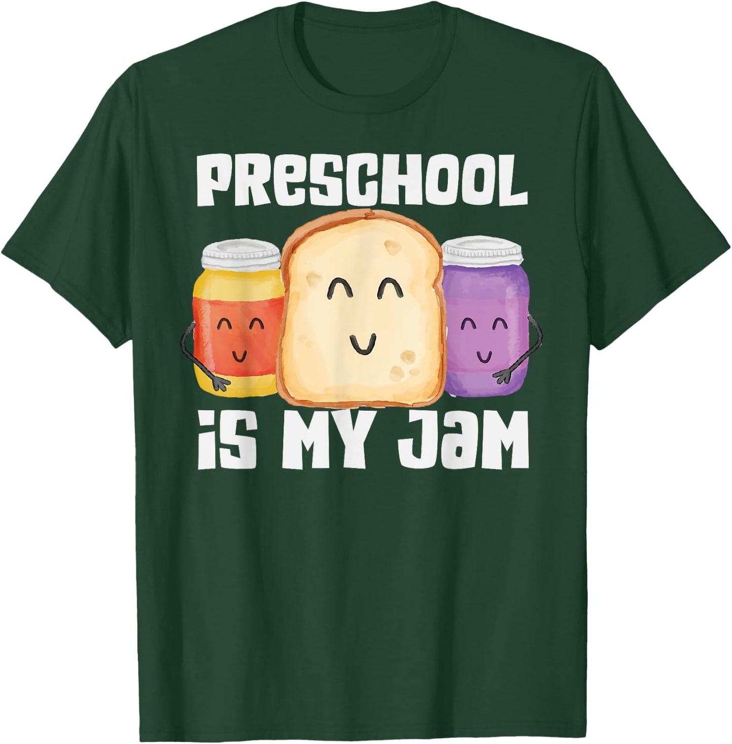 TEAM PRESCHOOL Is My Jam Pre-K Teacher Student Gift Cute Women Kids T-Shirt - T-Shirt | Forest