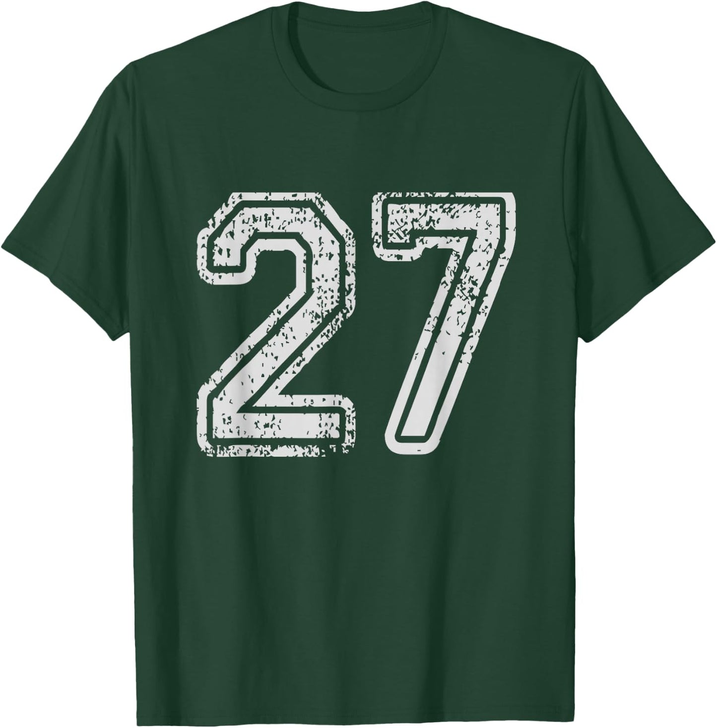 Team Jersey Uniforms Number 27 School Sports 27th Birthday T-Shirt - T-Shirt | Forest