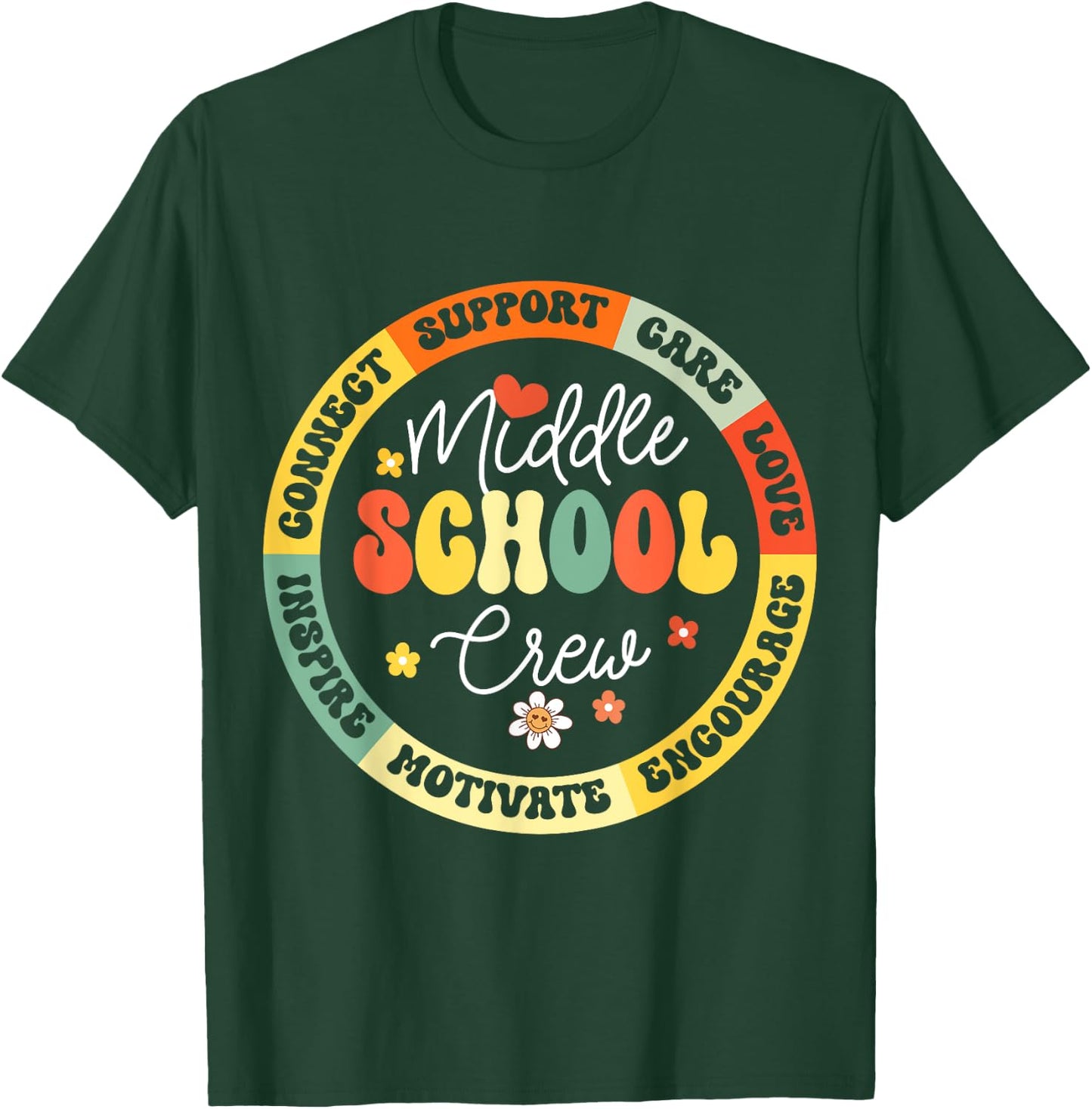 Middle School Crew Back To School For Teacher T-Shirt - T-Shirt | Forest