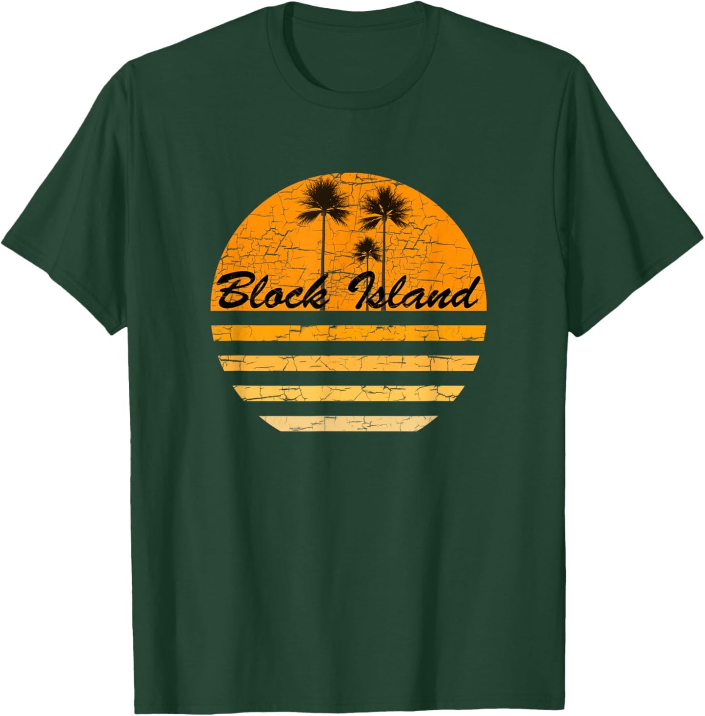 Block Island,RI Vintage Retro 70s Throwback Surf T-Shirt - T-Shirt | Forest