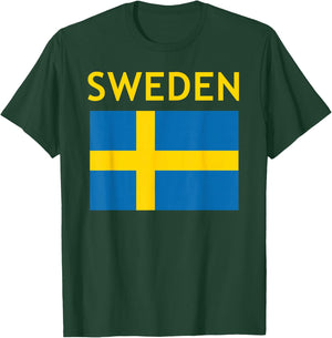 Vintage Sweden Flag Swedish Souvenir Boys Girls Toddler T-Shirt - T-Shirt | Forest