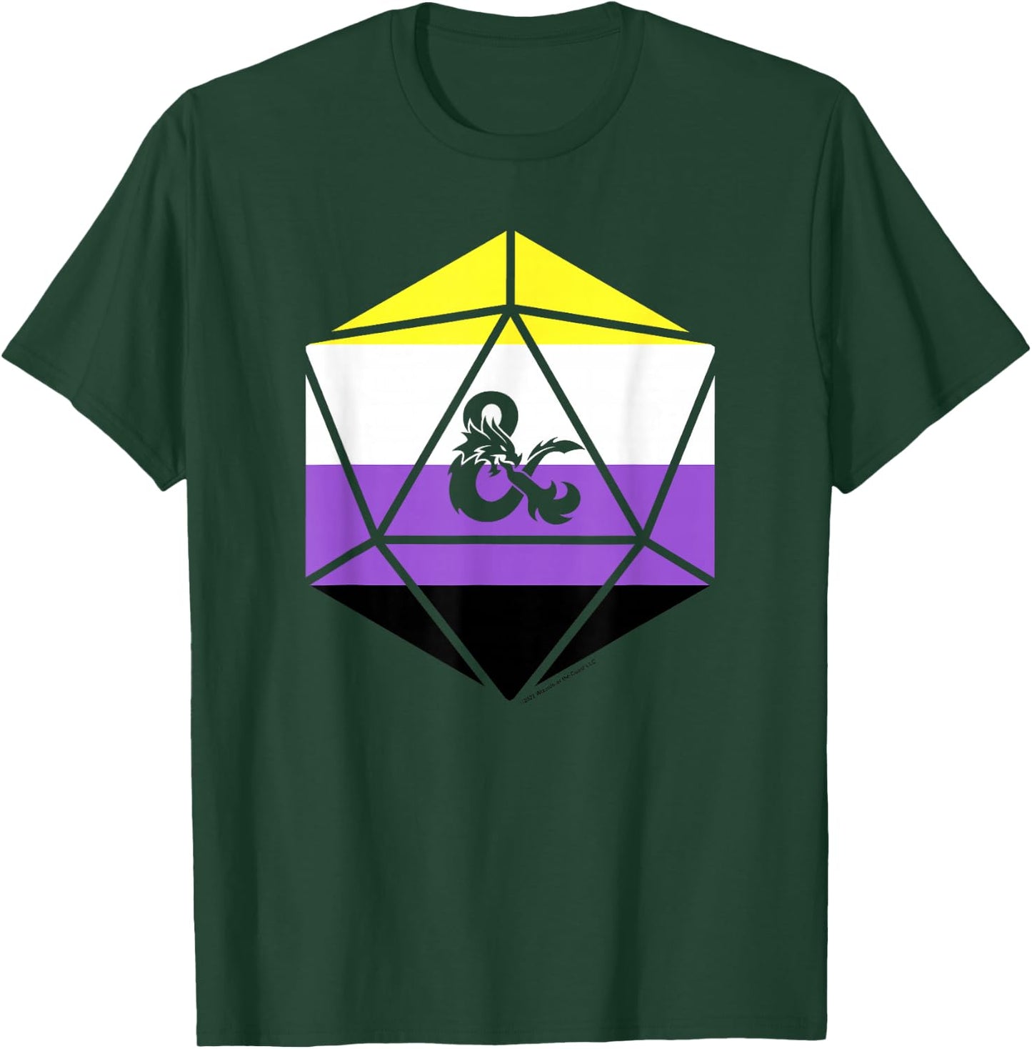 Dungeons & Dragons Non-binary Pride Flag Dice Logo T-Shirt - T-Shirt | Forest