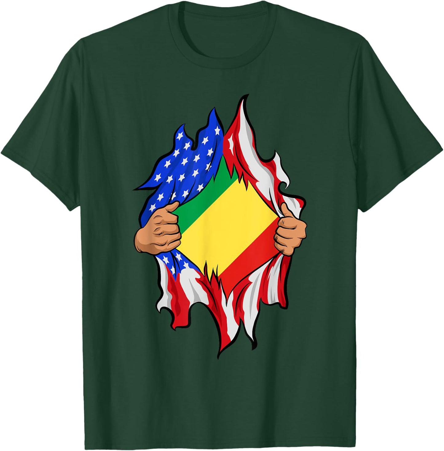 The Republic Of Congo Blood Inside Me Flag T-Shirt - T-Shirt | Forest