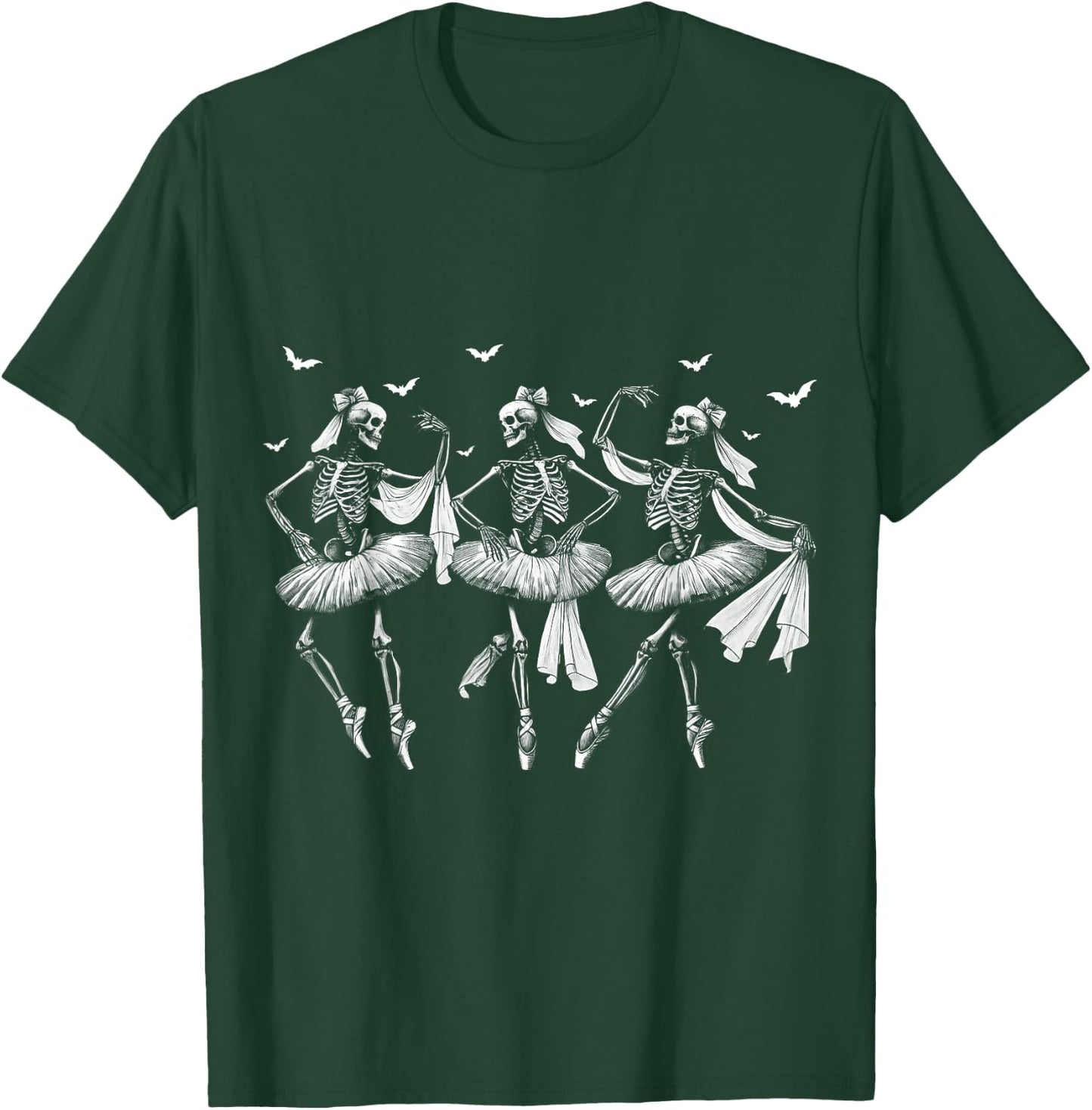 Skeleton Ballerinas Ballet Dance Cute Halloween Costume Girl T-Shirt - T-Shirt | Forest