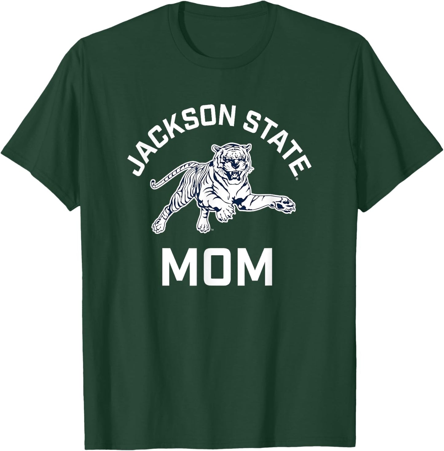 Jackson State University Tigers Arched Mom T-Shirt - T-Shirt | Forest