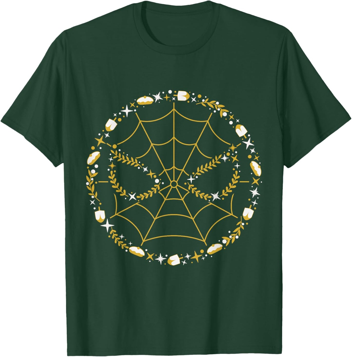 Marvel Hanukkah Holiday Dreidels Sufganiyot Spider-Man Logo T-Shirt - T-Shirt | Forest