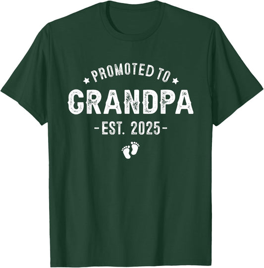 Promoted to Grandpa 2025 Soon to Be, First Time Grandfather T-Shirt - T-Shirt | Forest