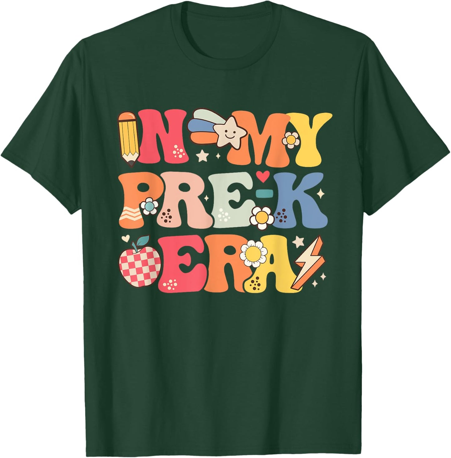 In My Pre-K Era Girl Back To School Cute PreSchool Teacher T-Shirt - T-Shirt | Forest