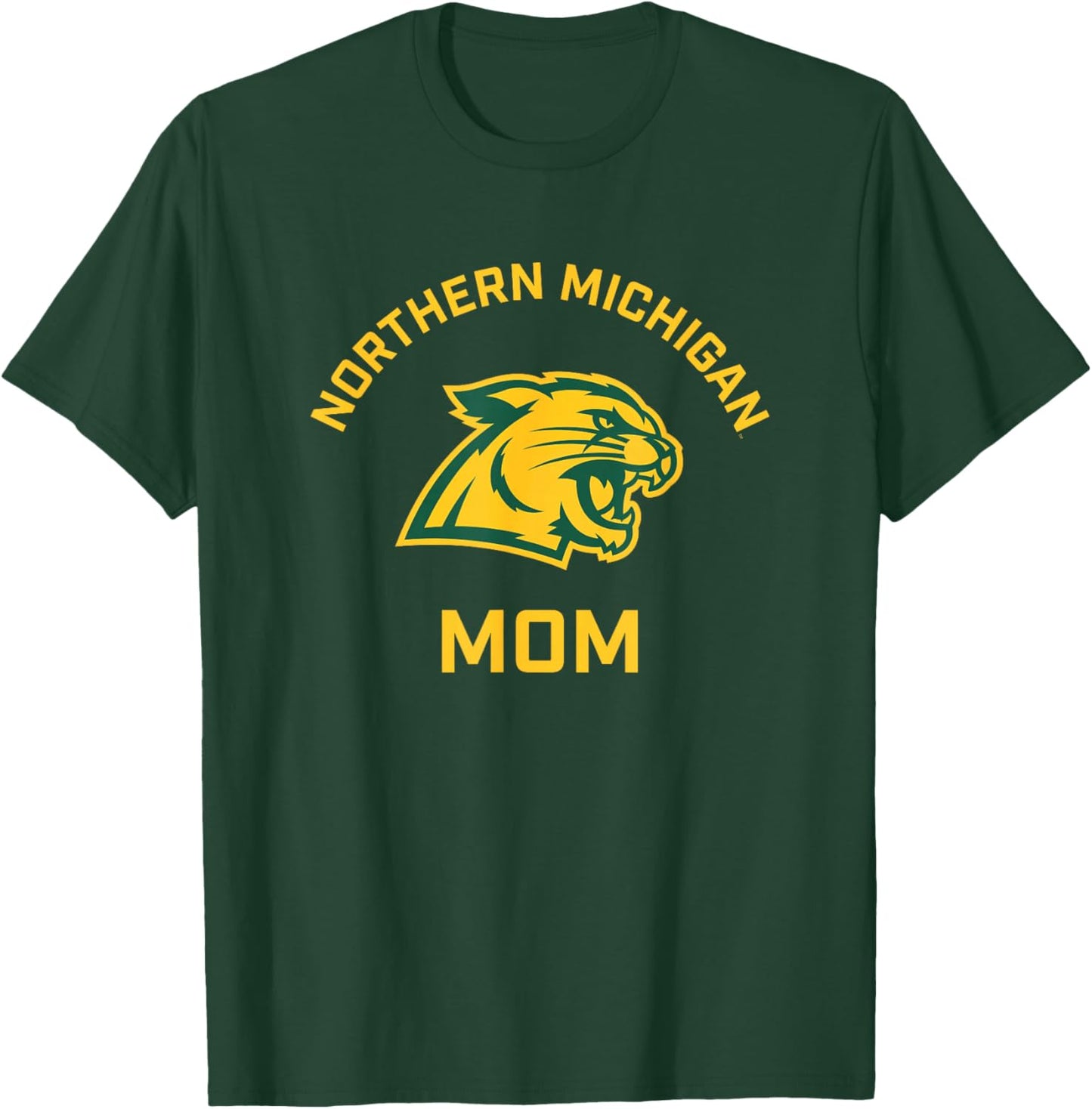Northern Michigan University NMU Wildcats Arched Mom T-Shirt - T-Shirt | Forest