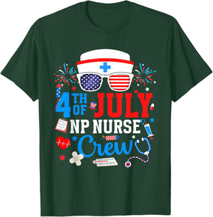 4th of July NP Nurse Crew Nurse Practitioner Patriotic Nurse Men T-Shirt - T-Shirt | Forest