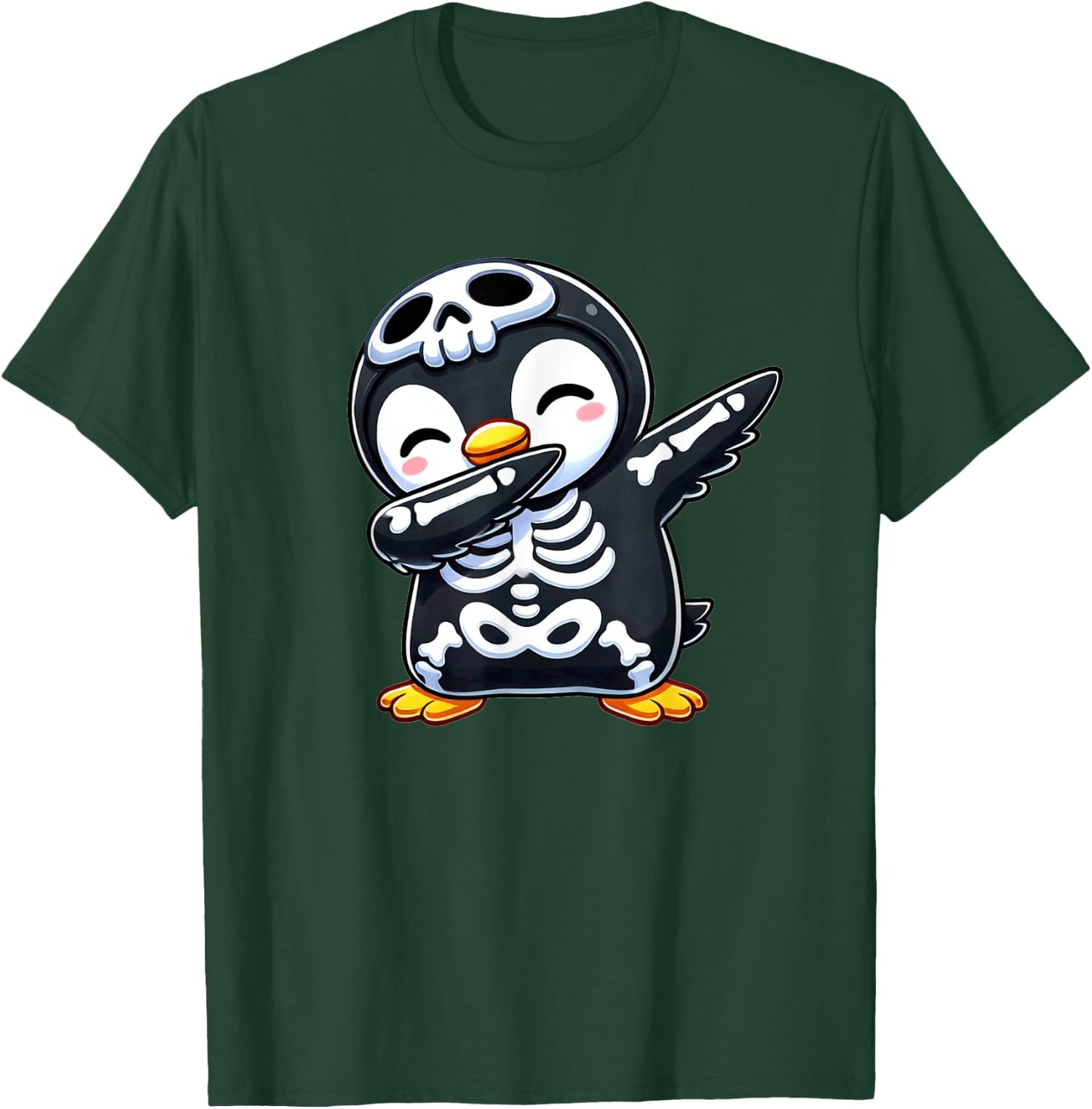 Penguin Halloween Skeleton Kids Women Men Penguin T-Shirt - T-Shirt | Forest