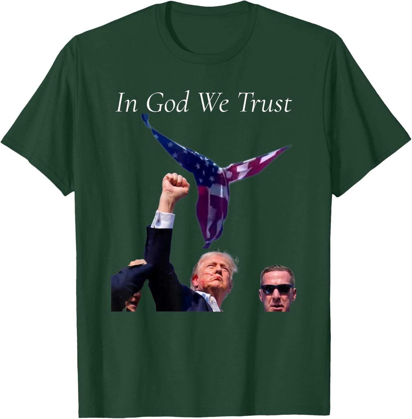Trump Angel Flag "In God We Trust" T-Shirt - T-Shirt | Forest