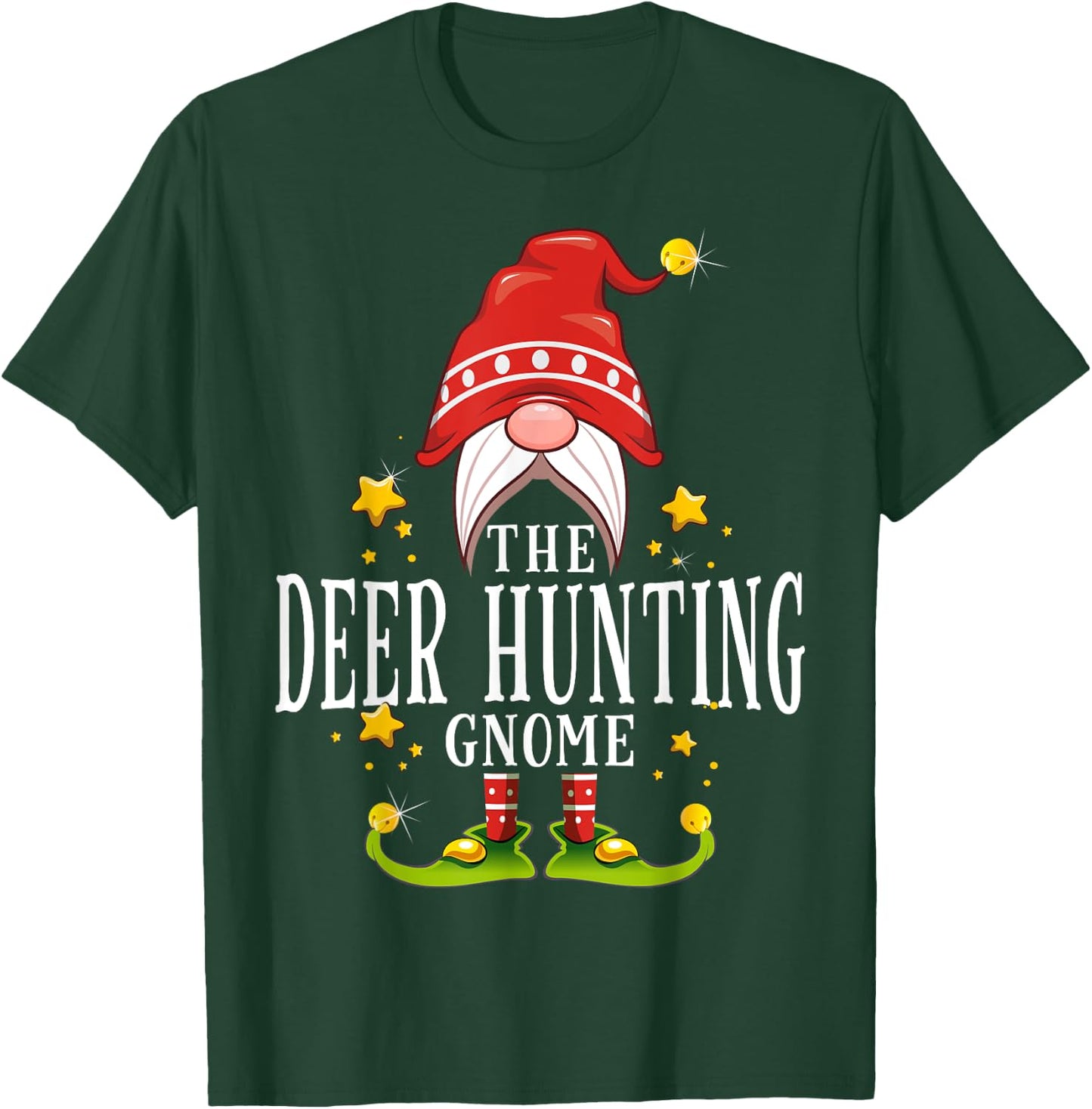 The Deer Hunting Gnome Christmas Matching T-Shirt - T-Shirt | Forest