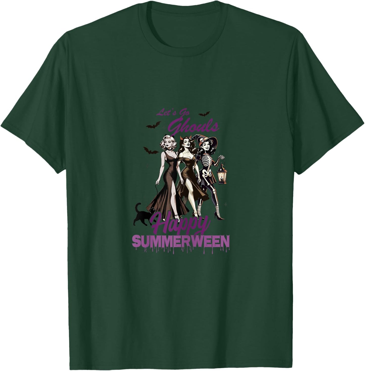 Happy Summerween Ghoul Girl Squad T-Shirt - T-Shirt | Forest