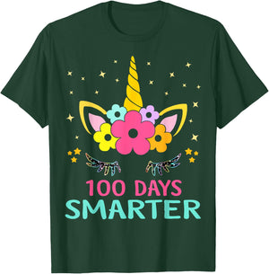 100 Days of School Unicorn Girls Teacher 100th Day of School T-Shirt - T-Shirt | Forest